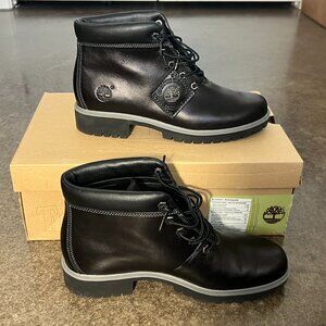 Timberland Black Leather Nellie Ankle Boots | Classic Waterproof | size 8.5